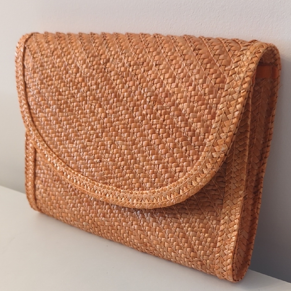 Vintage Orange Woven Clutch - Picture 3 of 11